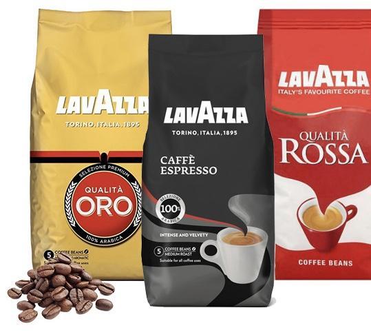 3 blends of Lavazza Coffee Whole Beans in Coffee Bags 
